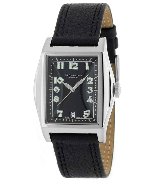 Basilica II 121A Quartz 34mm Classic - Black Dial / Silver Case / Black Leather Strap Tang Buckle
