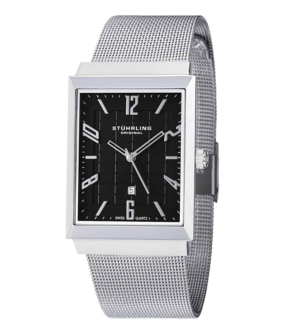 Prospect 126G Quartz 30mm Classic - Black Dial / Silver Case / Silver Stainless Steel Bracelet Foldover Buckle