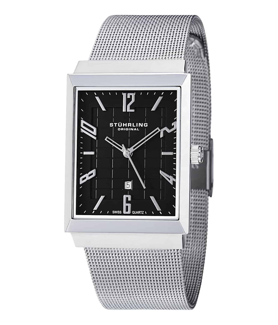 Prospect 126G Quartz 30mm Classic - Black Dial / Silver Case / Silver Stainless Steel Bracelet Foldover Buckle
