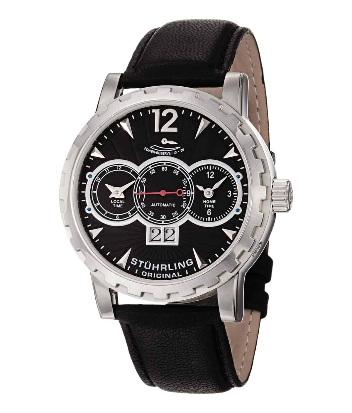Louie XV 136A Automatic 42mm Classic - Black Dial / Silver Case / Black Leather Strap Deployant Buckle