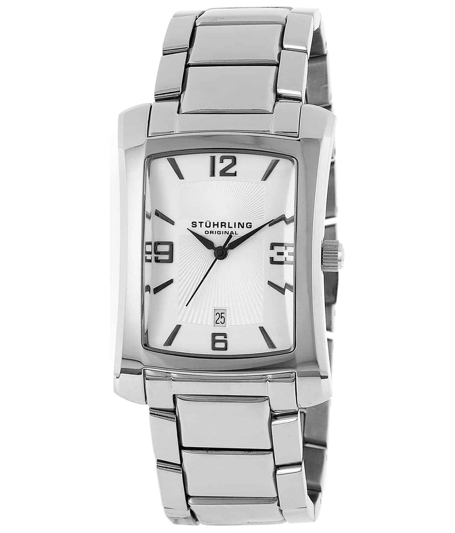 Gatsby Society II 144A Quartz 29mm Classic - White Dial / Silver Case / Silver Stainless Steel Bracelet Deployant Buckle