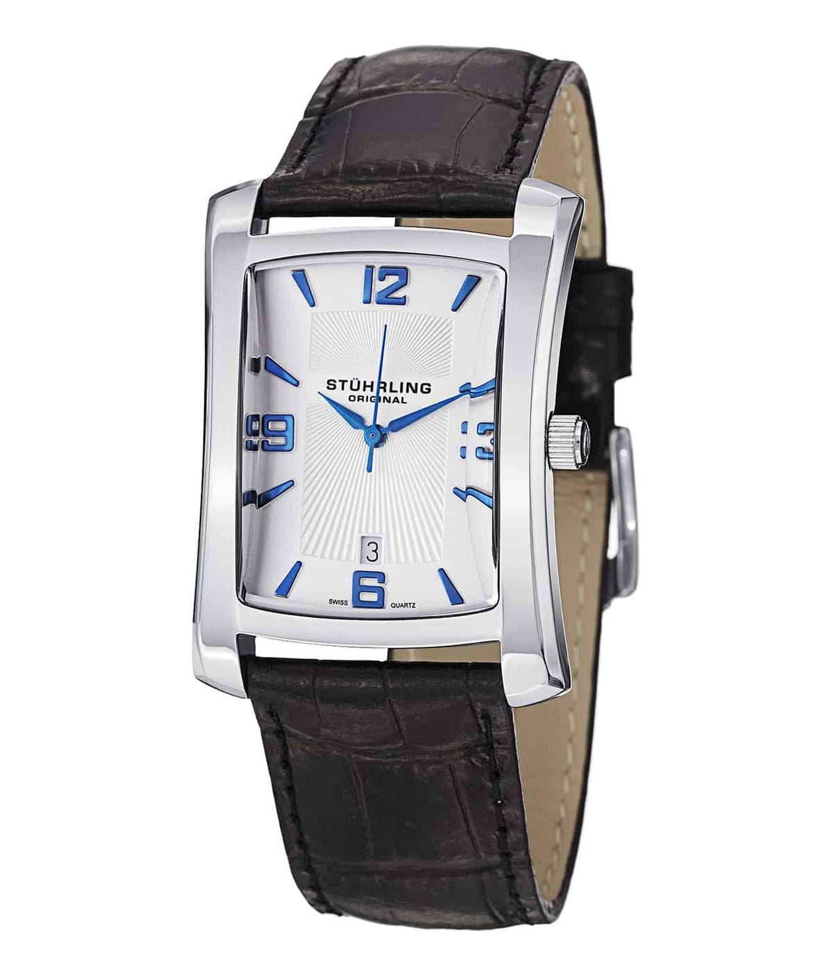 Gatsby Classic 144AL Quartz 29mm - White Dial / Silver Case / Black Leather Strap Tang Buckle