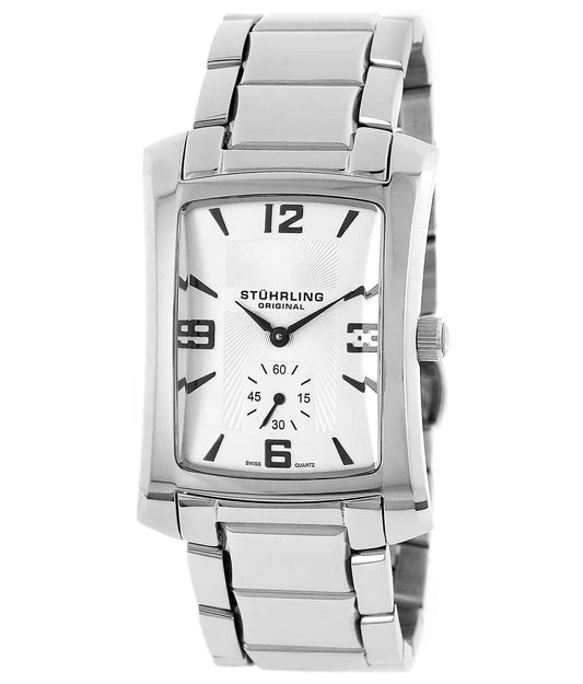 Gatsby Society 144B Quartz 29mm Classic - White Dial / Silver Case / Silver Stainless Steel Bracelet Deployant Buckle