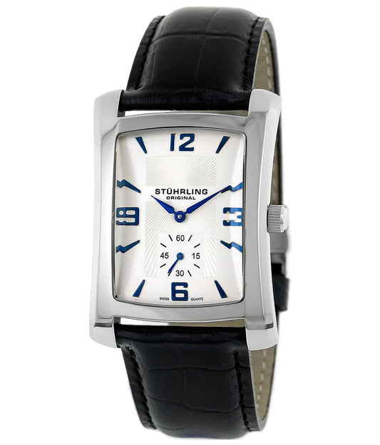 Gatsby 144L Quartz 30mm Classic - White Dial / Silver Case / Black Leather Strap Deployant Buckle