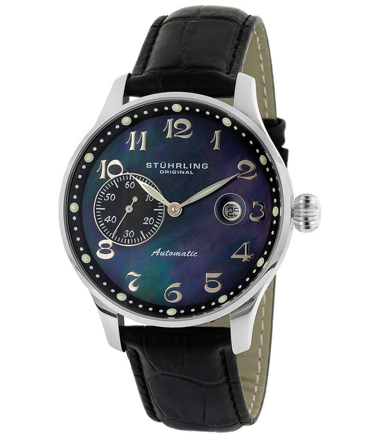 Heritage 148 Automatic 41mm Classic - Black Dial / Silver Case / Black Leather Strap Tang Buckle