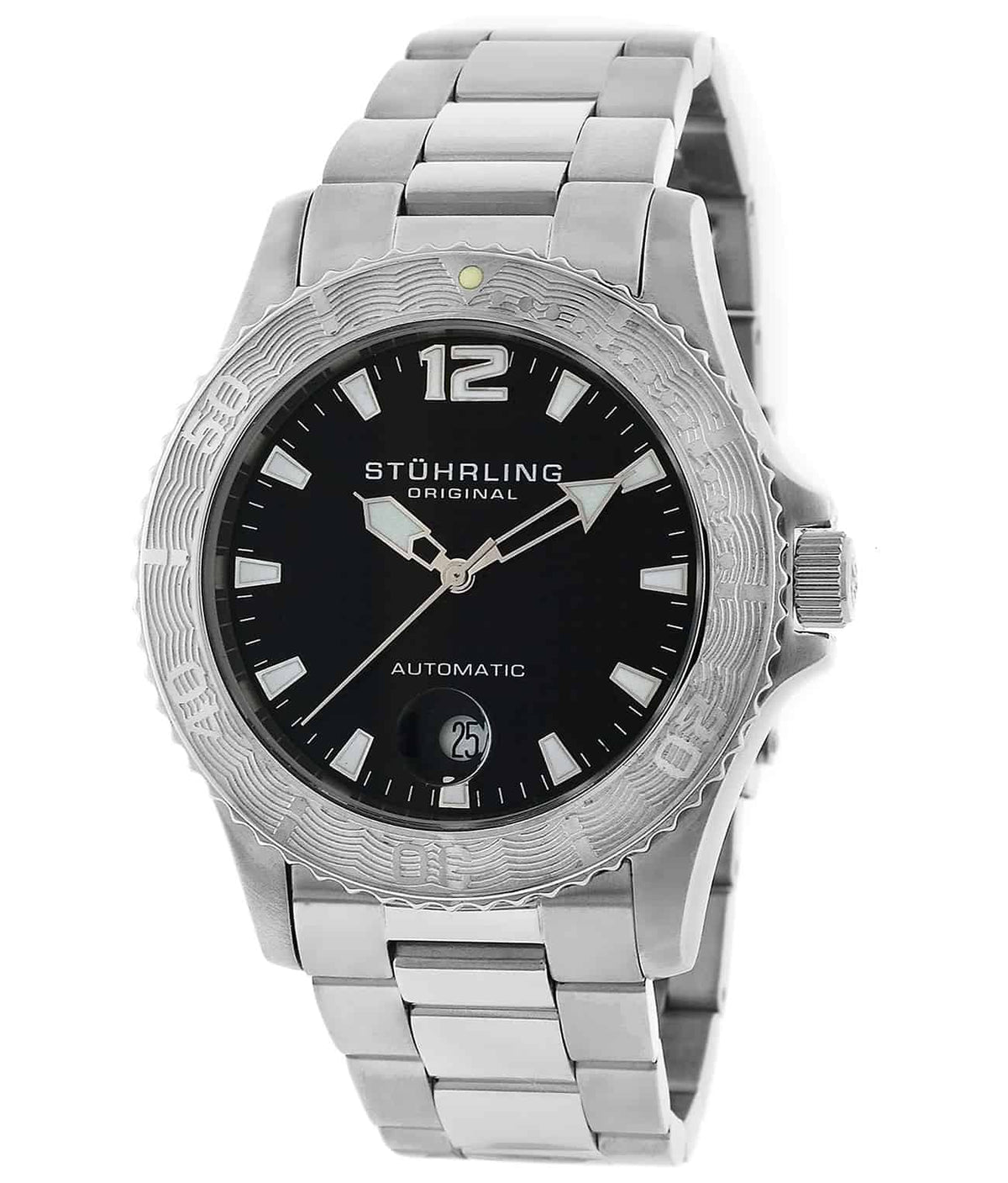 Regatta 161 Automatic 42mm Diver - Black Dial / Silver Case / Silver Stainless Steel Bracelet Deployant Buckle