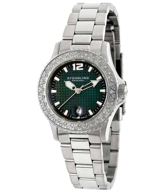Regatta La Femme 162A Quartz 31mm Diver - Black Dial / Silver Case / Silver Stainless Steel Strap Deployant Buckle