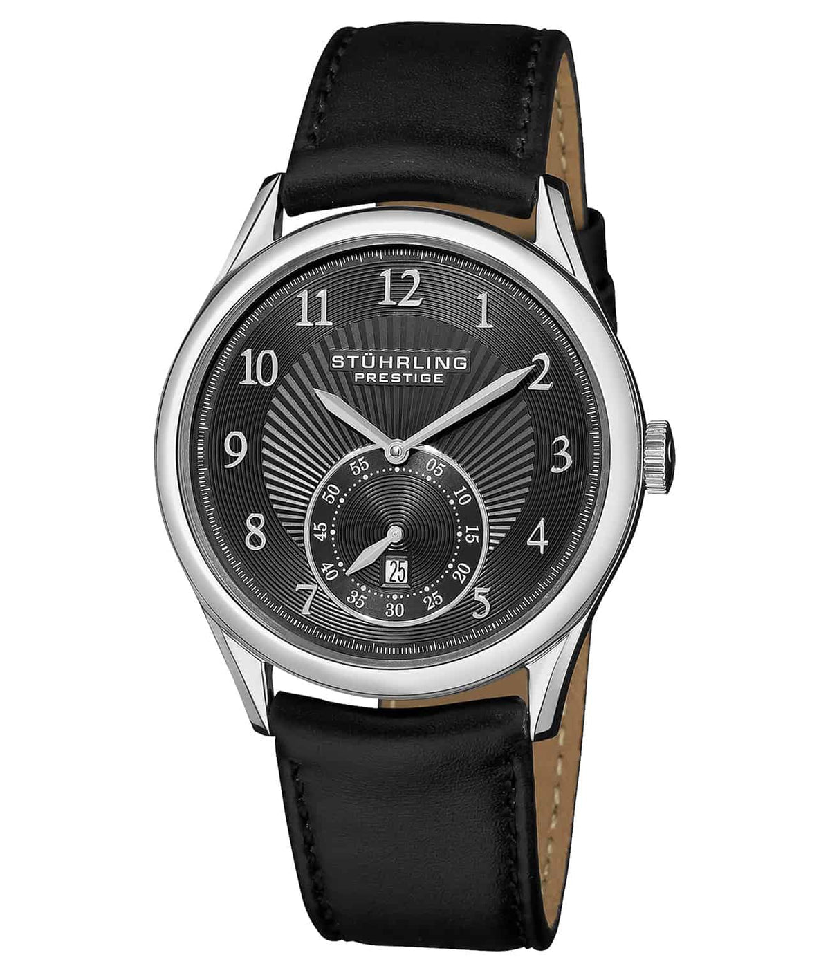 Levant 171B3 Automatic 42mm - Black Dial / Silver Case / Black Leather Strap Tang Buckle