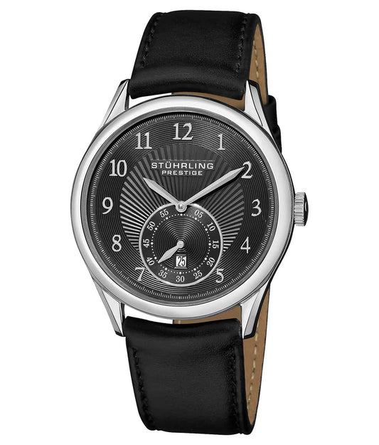 Levant 171B3 Automatic 42mm - Black Dial / Silver Case / Black Leather Strap Tang Buckle