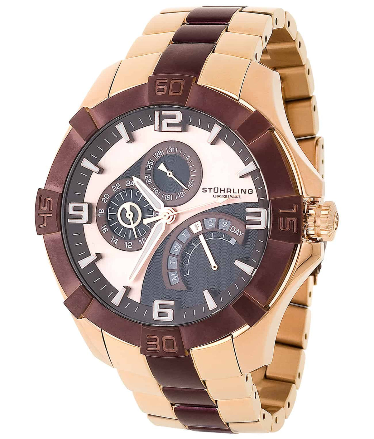 Admiral 264XB Quartz 49mm Diver - Rose Dial / Rose Case / Rose Stainless Steel Bracelet Rose Gold Layered Deployant Buckle
