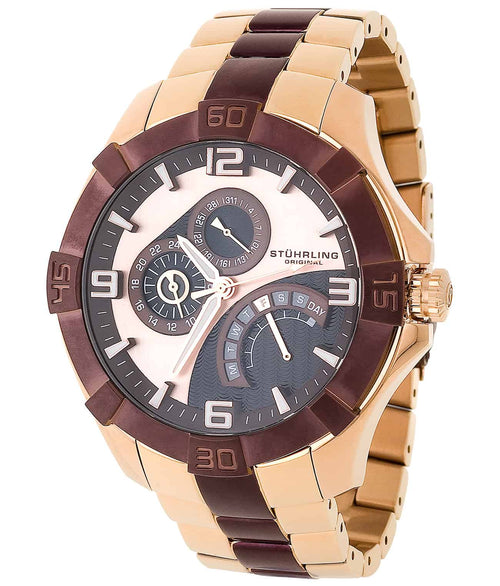 Admiral 264XB Quartz 49mm Diver - Rose Dial / Rose Case / Rose Stainless Steel Bracelet Rose Gold Layered Deployant Buckle