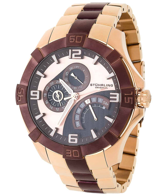 Admiral 264XB Quartz 49mm Diver - Rose Dial / Rose Case / Rose Stainless Steel Bracelet Rose Gold Layered Deployant Buckle