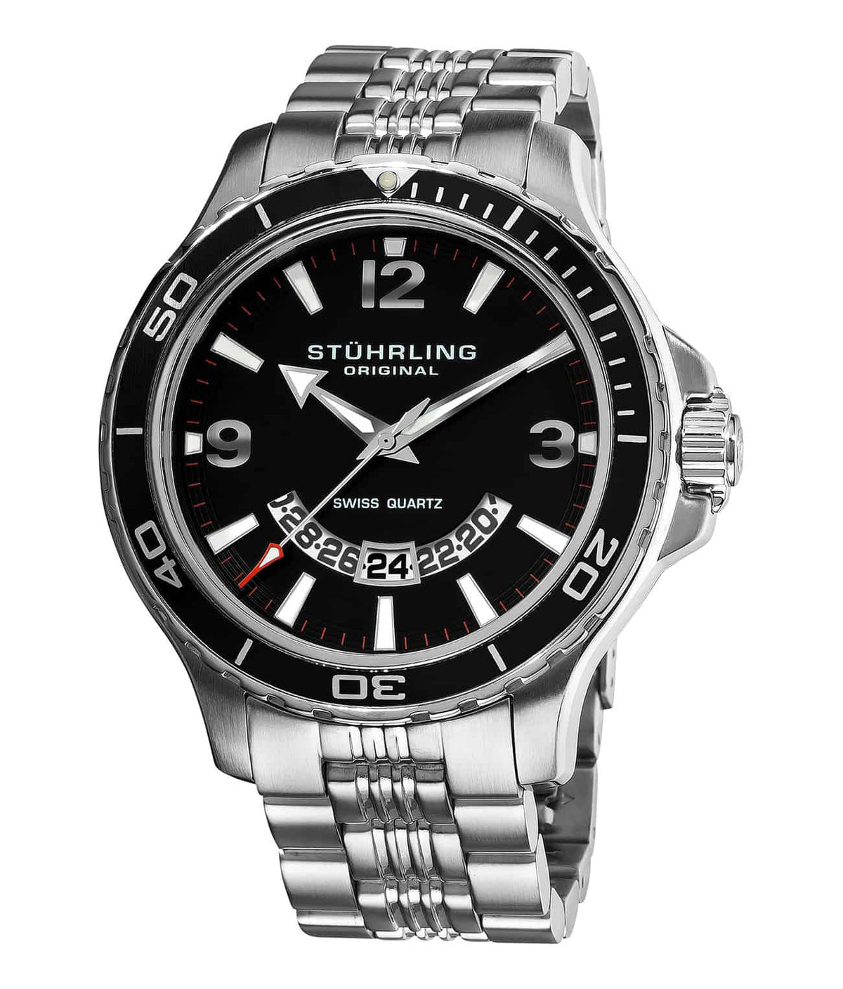 Pioneer 270B Quartz 49mm Diver - Black Dial / Silver Case / Silver Stainless Steel Bracelet Deployant Buckle
