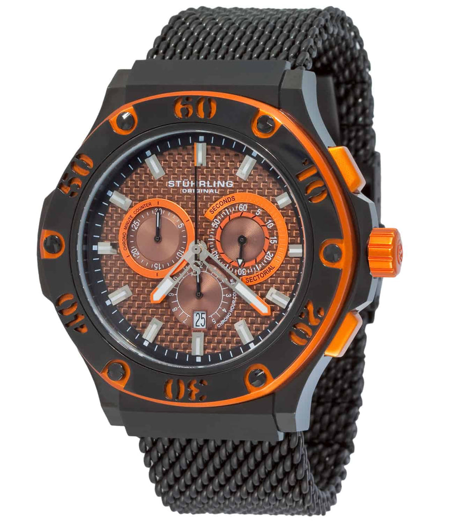 Iconoclast 292 Quartz 53mm Diver - Orange Dial / Black PVD Case / Black PVD Stainless Steel Bracelet Black PVD Deployant Buckle