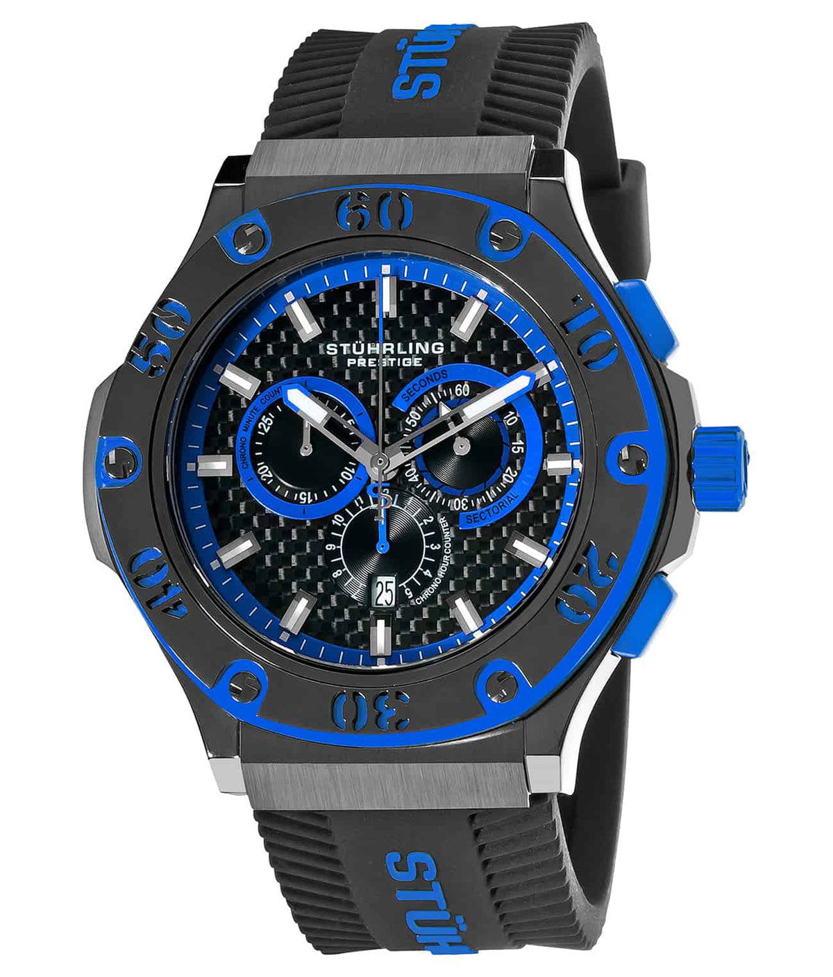 Black Scorpion 292P Quartz 52mm - Black Dial / Black PVD Case / Black Silicone Strap Black PVD Tang Buckle
