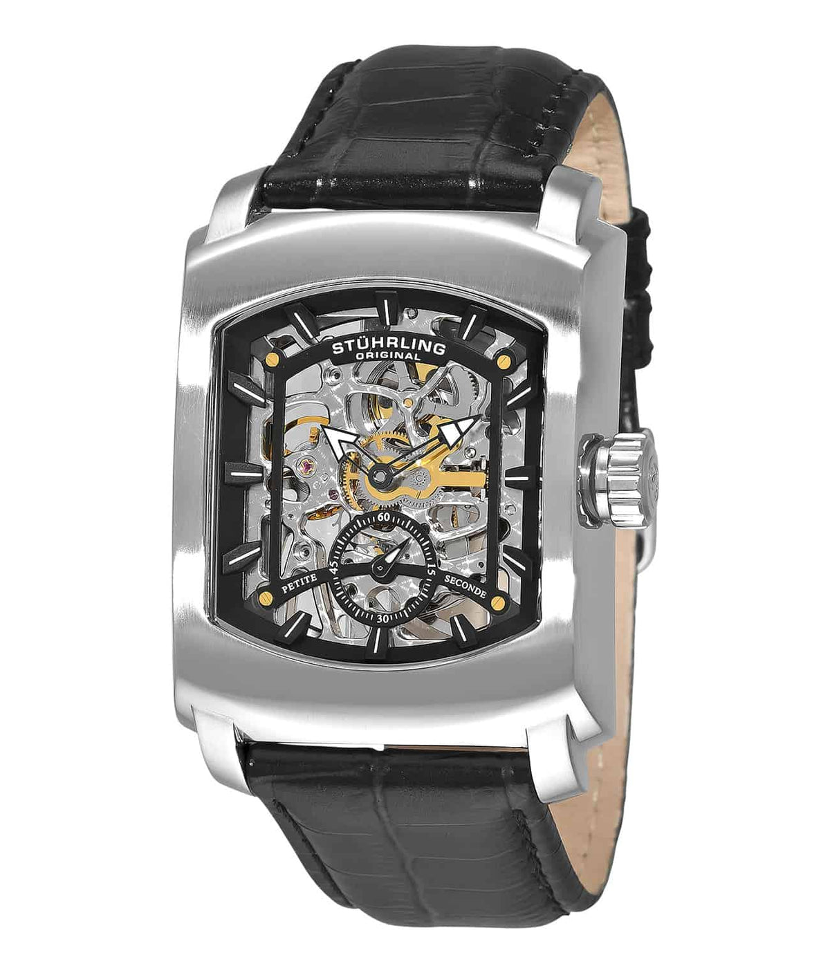 Midtown Banker 317 Hand-wind 39mm Skeleton - Black Dial / Silver Case / Black Leather Strap Tang Buckle