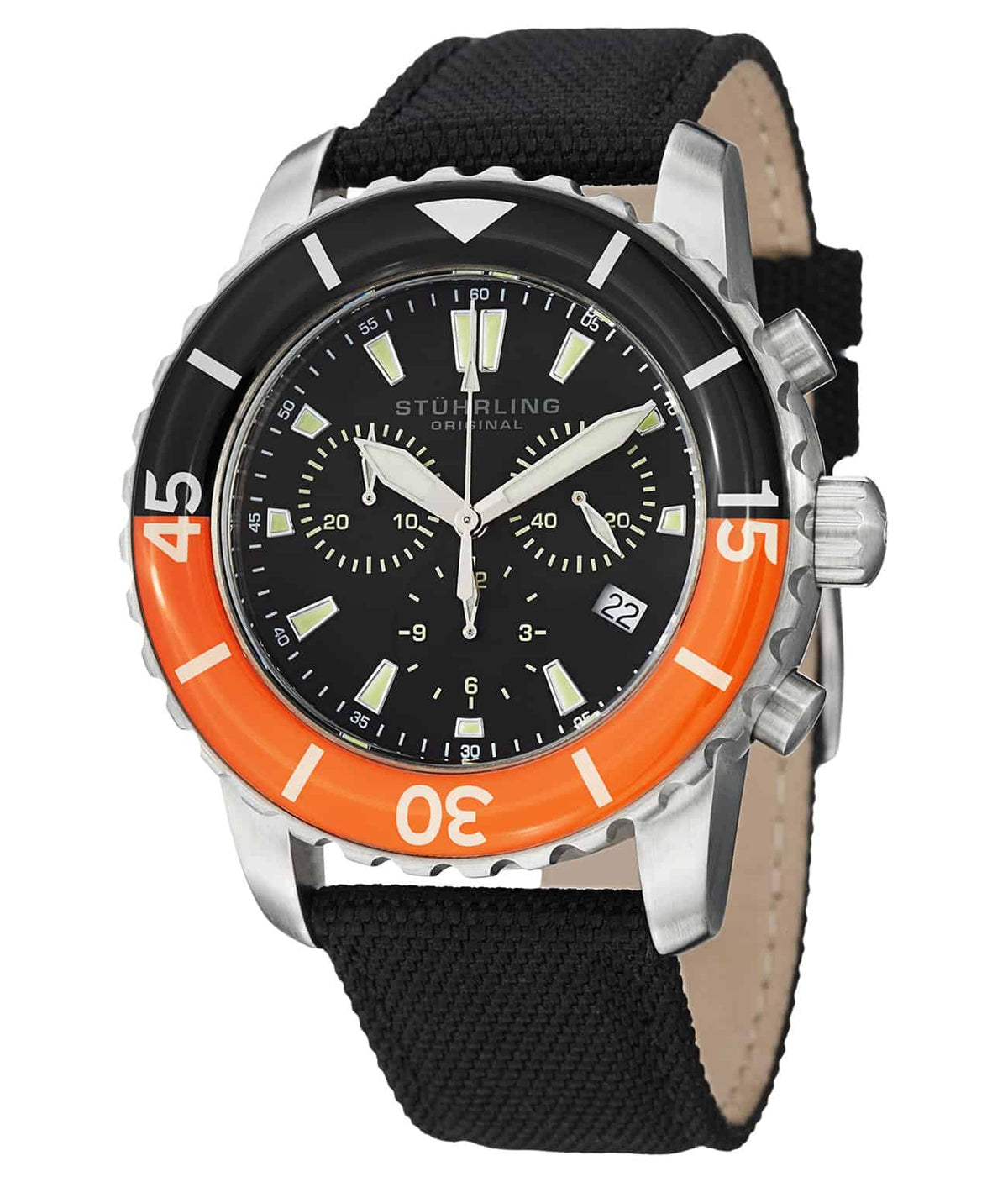 Felucca II 3267 Quartz 43mm Diver - Black Dial / Silver Case / Black Leather Strap Tang Buckle