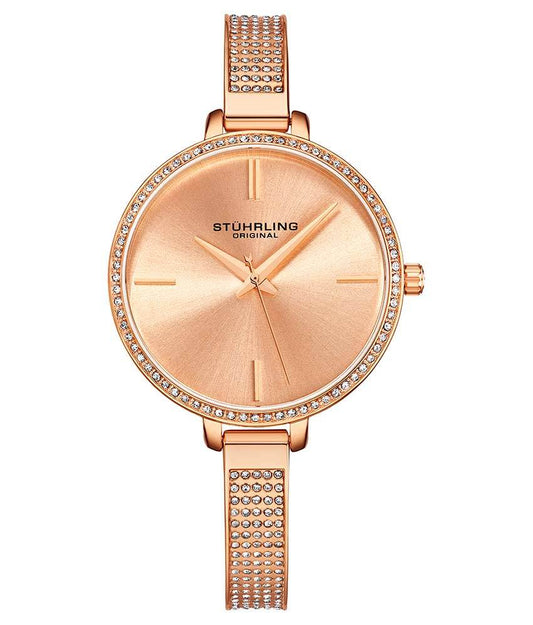 Stührling Pentai 3949 Quartz 36mm Fashion - Rose Dial / Rose Case / Rose Stainless Steel Bracelet Rose Gold Layered Buckle