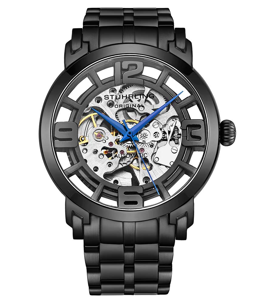 Stührling Winchester 3964 Automatic 42 mm Skeleton - Black Dial/Black Case/Black Bracelet