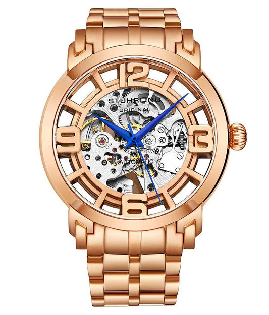 Stührling Winchester 3964 Automatic 42 mm Skeleton - Rose Dial/Rose Case/Rose Bracelet