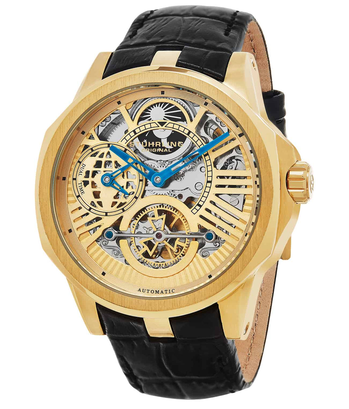 Special Reserve 432 Automatic 45mm Skeleton - Gold Dial / Gold Case / Black Leather Strap Tang Buckle