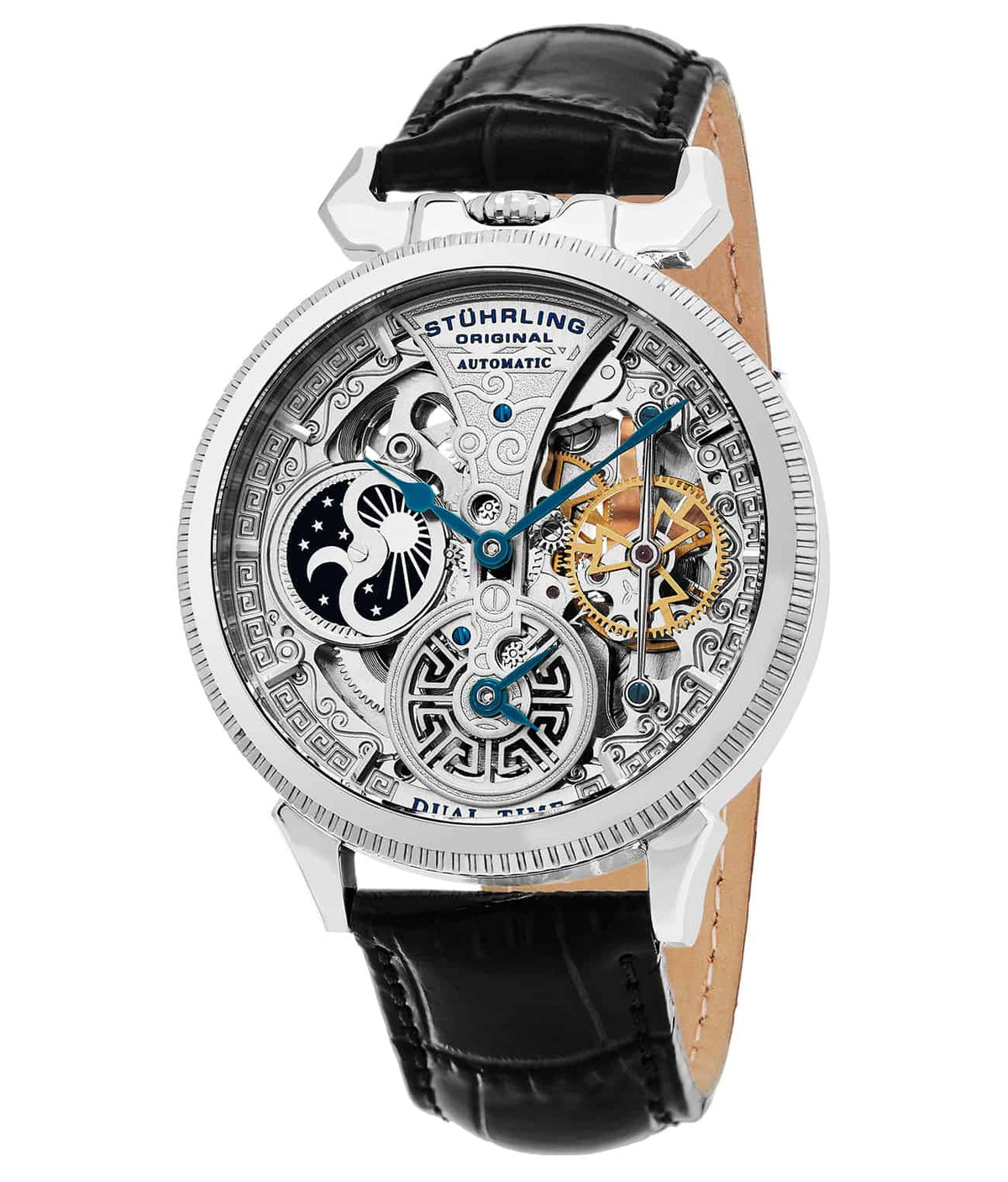 Special Reserve 442 Automatic 42mm Skeleton - Silver Dial / Silver Case / Black Leather Strap Deployant Buckle