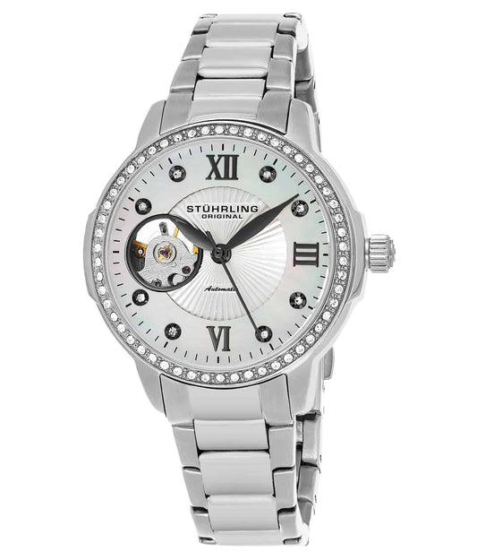 Perle 491 Automatic 35mm Skeleton - Silver Dial / Silver Case / Silver Stainless Steel Bracelet Deployant Buckle