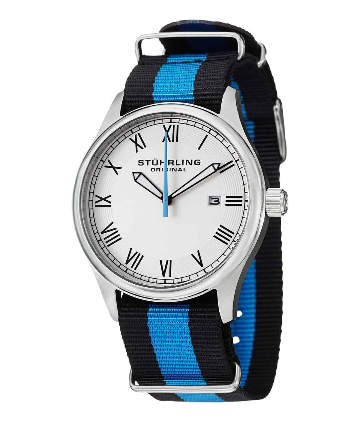 Liberty 522 Quartz 42mm Diver - White Dial / Silver Case / Black Canvas Strap Tang Buckle