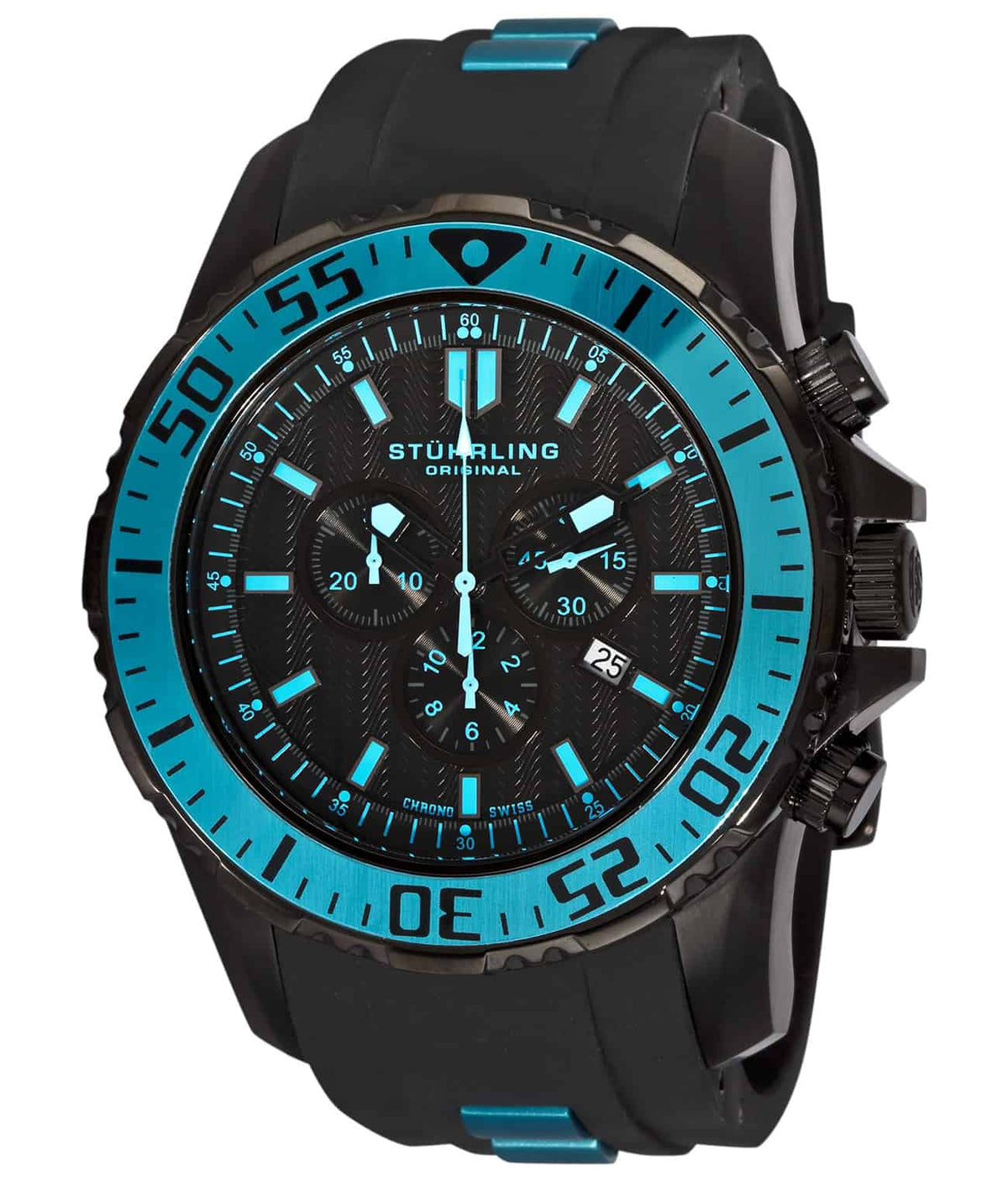Enterprise 528 Quartz 53mm Diver - Black Dial / Black PVD Case / Black Silicone Strap Tang Buckle 5