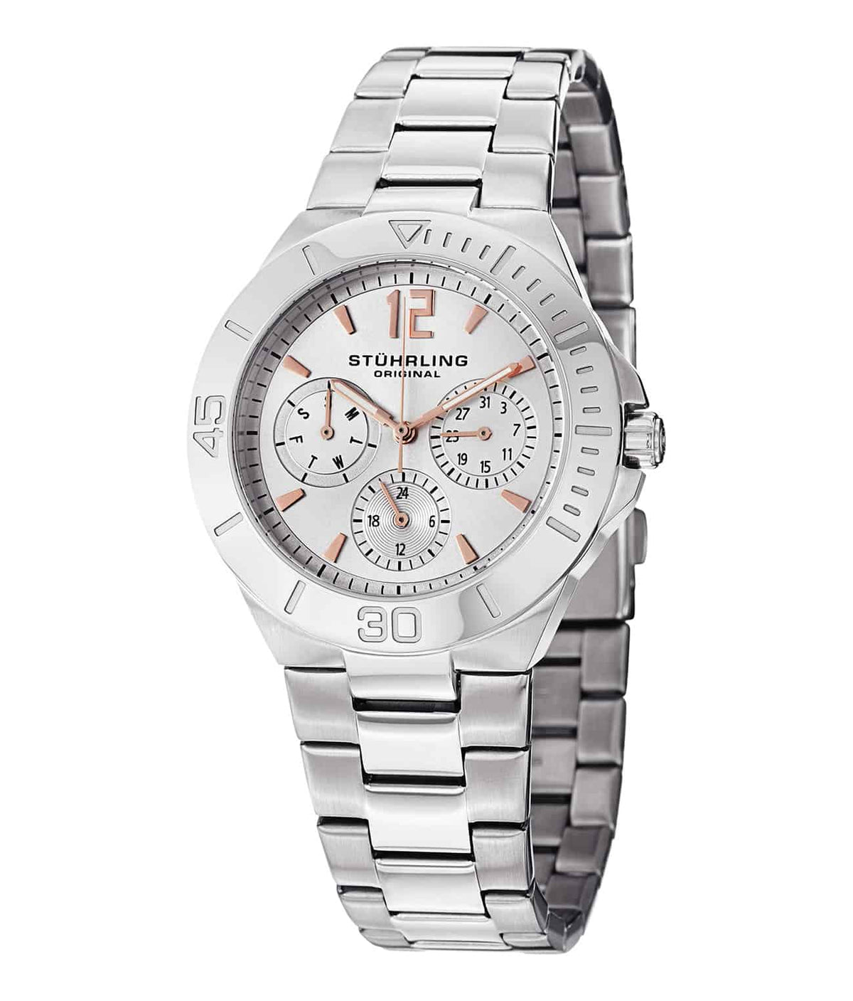 Regatta 558 Quartz 38mm Diver - Silver Dial / Silver Case / Silver Stainless Steel Bracelet Deployant Buckle