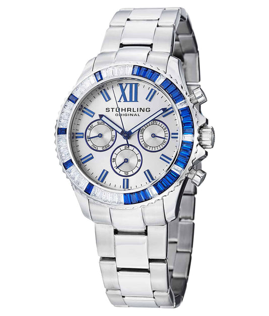 Coronia 591 GMT Quartz 38mm Diver - Silver Dial / Silver Case / Silver Stainless Steel Bracelet Deployant Buckle