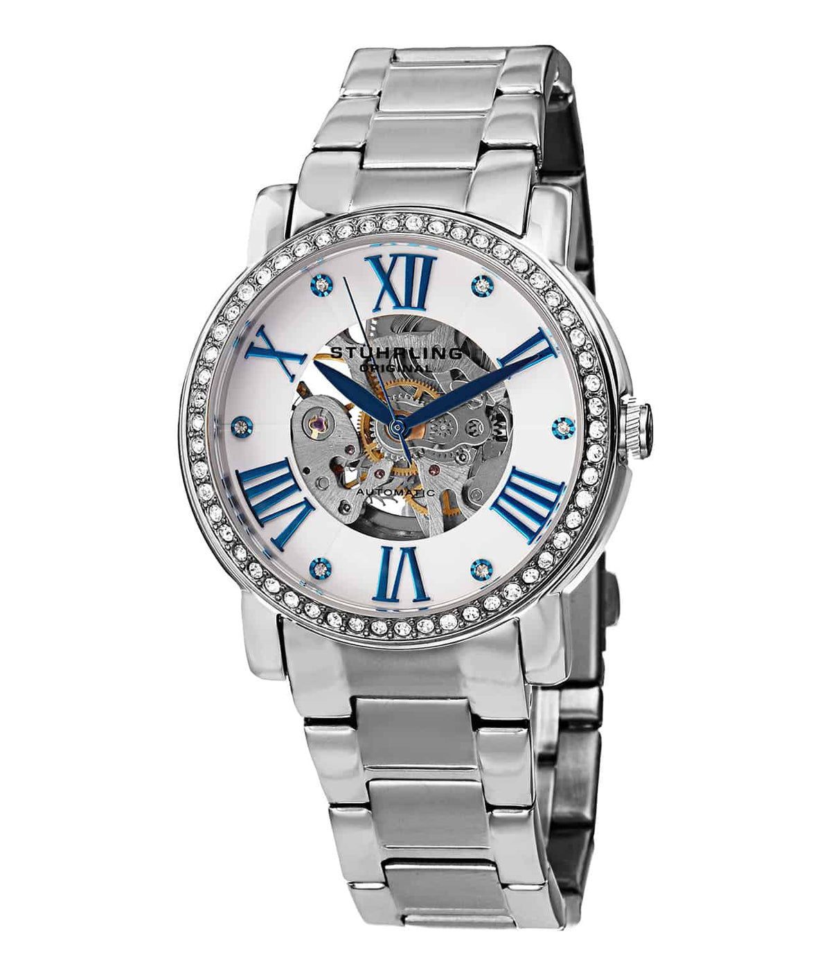 Legacy 629 Automatic 38mm Skeleton - White Dial / Silver Case / Silver Stainless Steel Bracelet Deployant Buckle