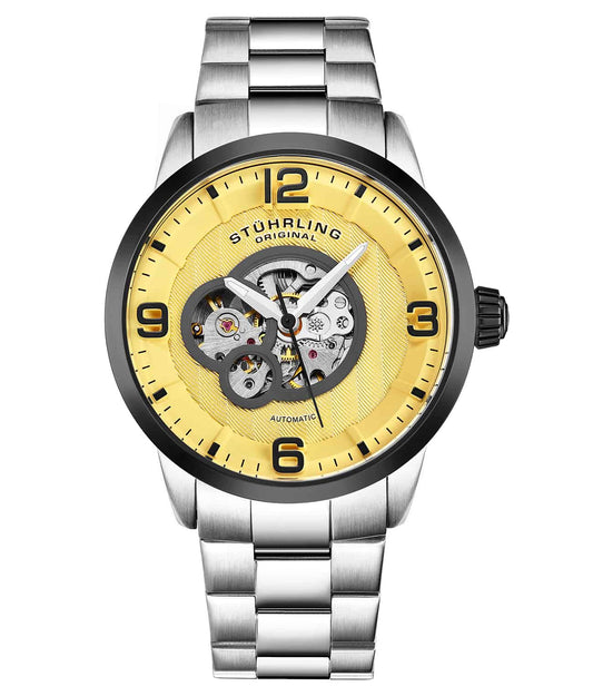 Delphi 648B Automatic 42mm Skeleton - Champagne Dial / Silver Case / Silver Stainless Steel Bracelet Deployant Buckle