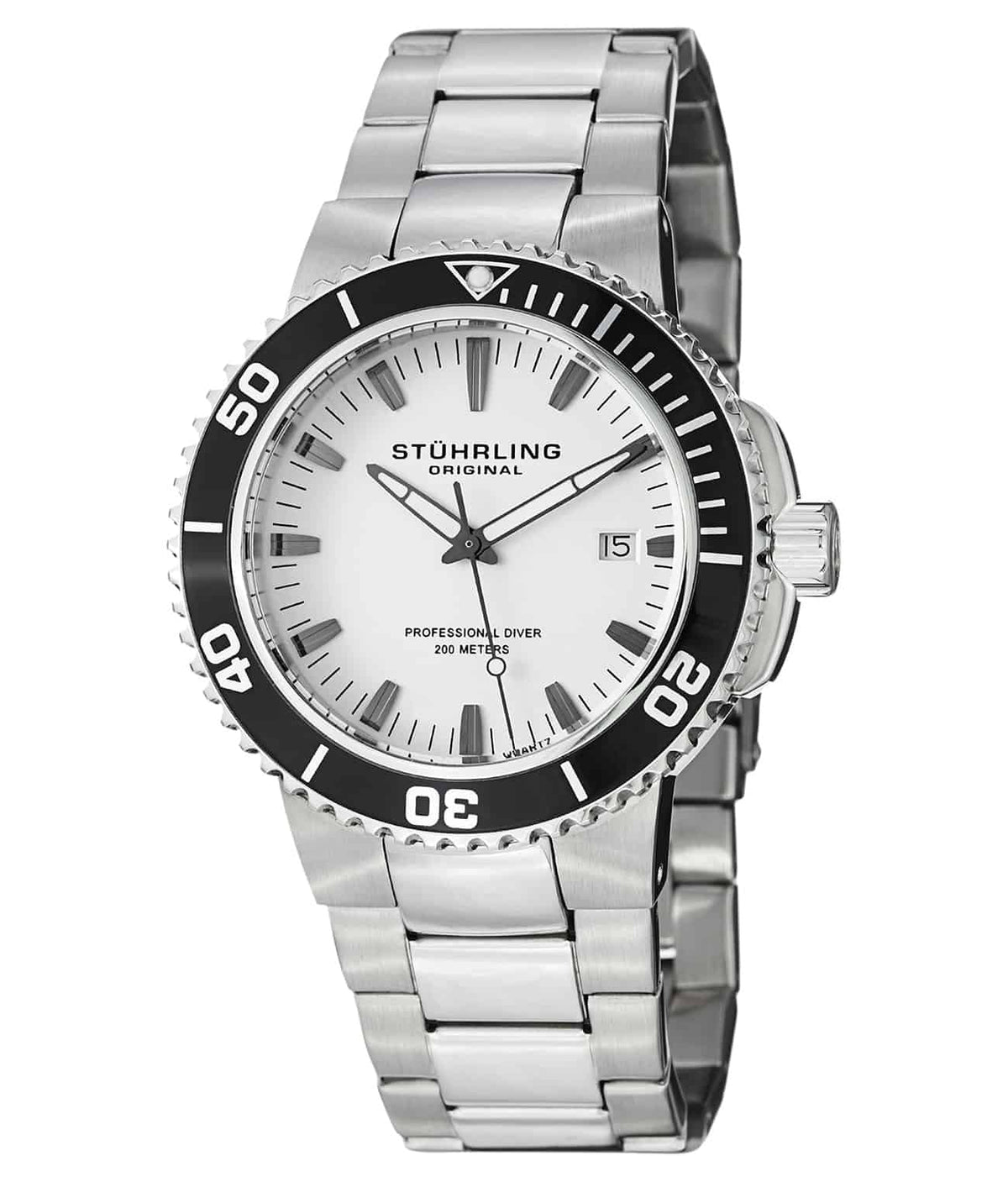Regatta Corvet 749 Quartz 42mm Diver - Silver Dial / Silver Case / Silver Stainless Steel Bracelet Foldover Buckle