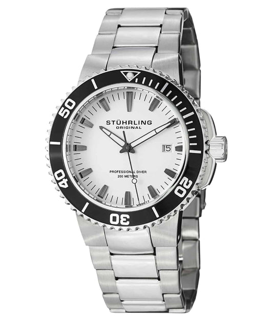Regatta Corvet 749 Quartz 42mm Diver - Silver Dial / Silver Case / Silver Stainless Steel Bracelet Foldover Buckle