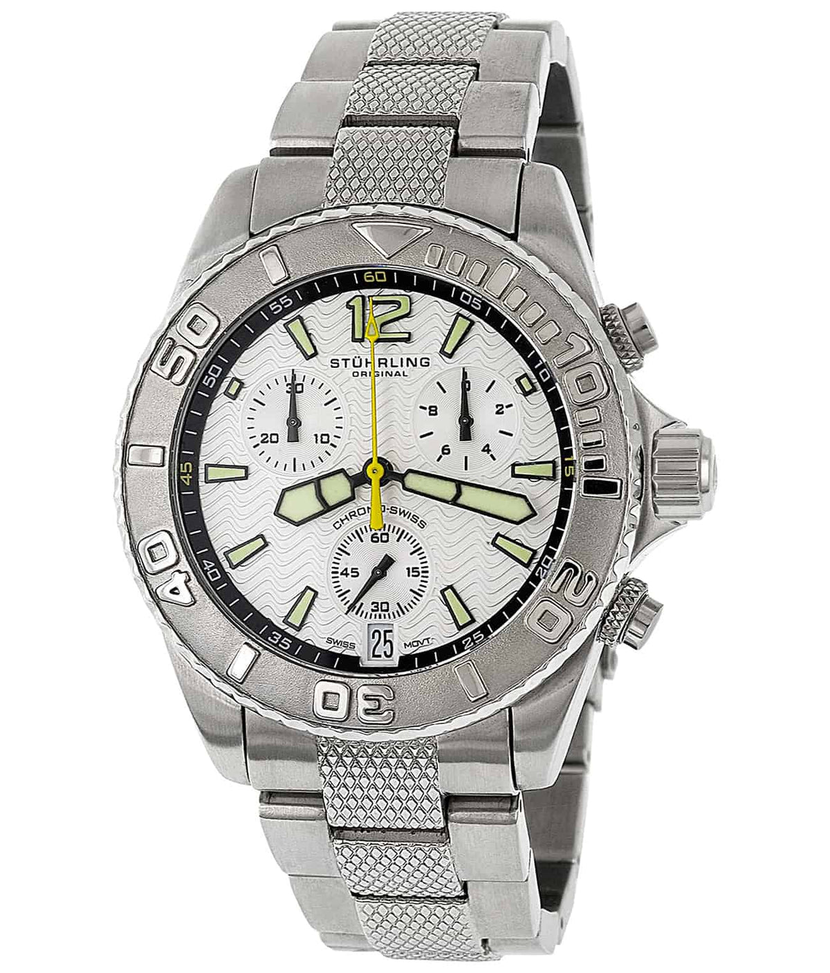 Stellar Sea Lion II 79BB Quartz 40mm Diver - White Dial / Silver Case / Silver Stainless Steel Bracelet Deployant Buckle