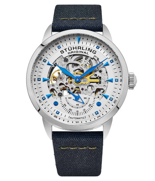 Legacy 871 Automatic 44mm Skeleton - Silver Dial / Silver Case / Dark Brown Leather Strap Tang Buckle