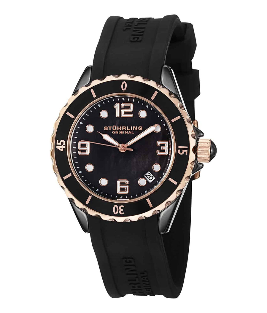 Atlantis 954 Quartz 39mm Diver - Black Dial / Black Case / Black Silicone Strap Tang Buckle