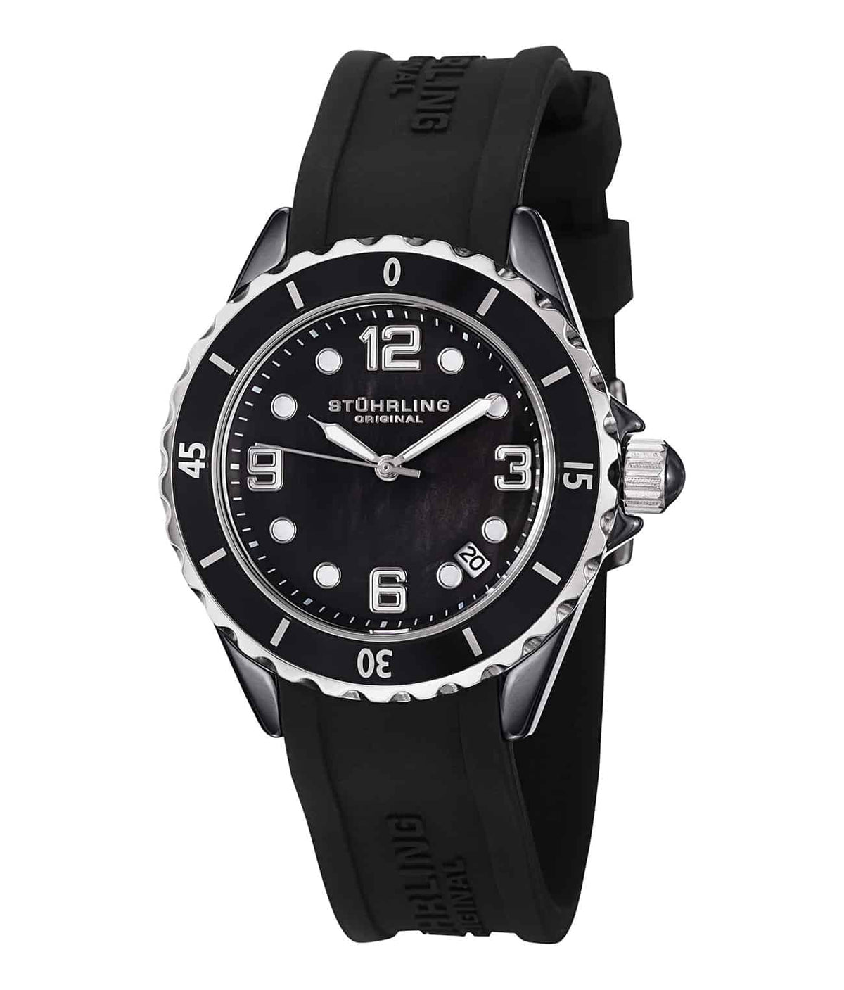Atlantis 954 Quartz 39mm Diver - Black Dial / Black Case / Black Silicone Strap Tang Buckle 2