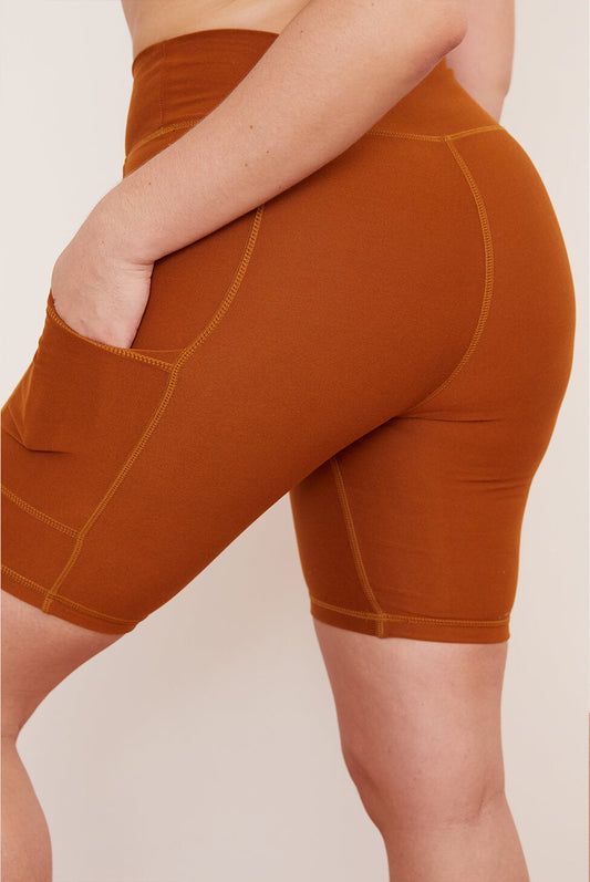 Turmeric Pocket Bike Short | Size: XS | Color: Turmeric | Style: High-Waisted