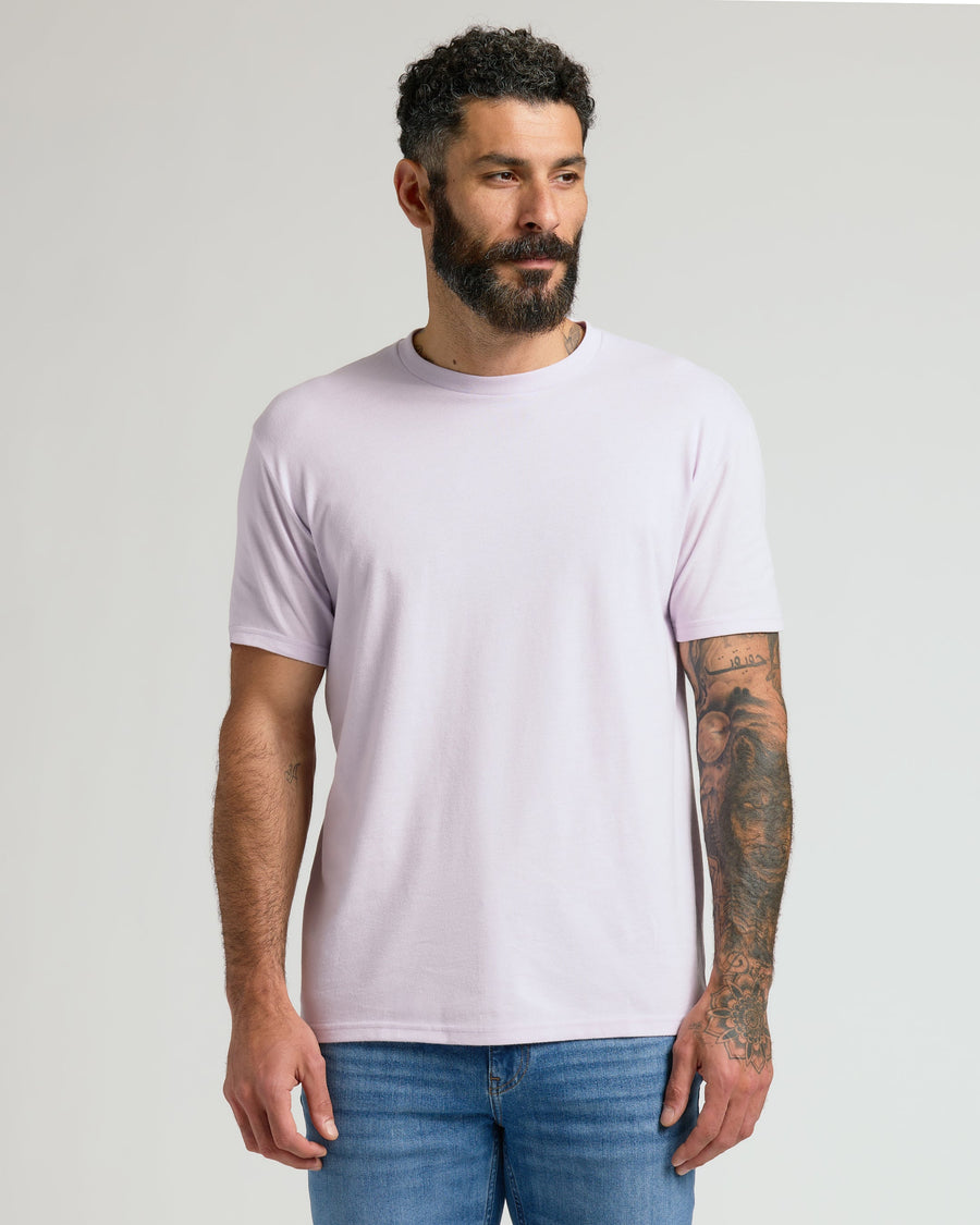 True Classic Multi Heather Orchid Classic Crew Neck T-Shirt | Cotton Blend | Athletic Cut | Small