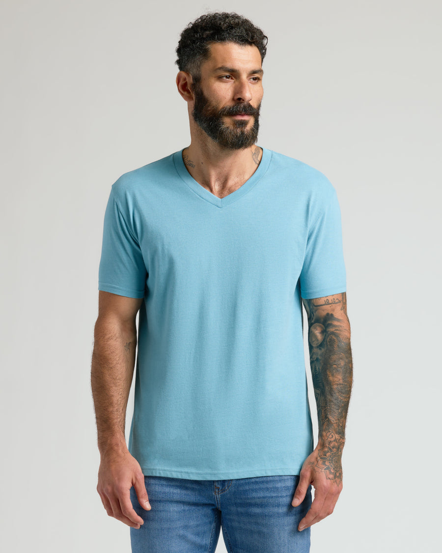 True Classic Multi Heather Voyager Classic V-Neck | Cotton Blend | Athletic Cut | 3XL