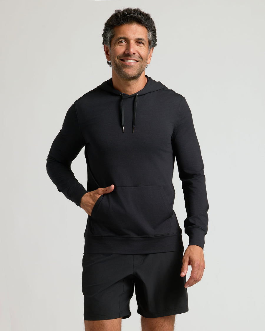 True Classic Black Active Comfort Pullover Hoodie | Small
