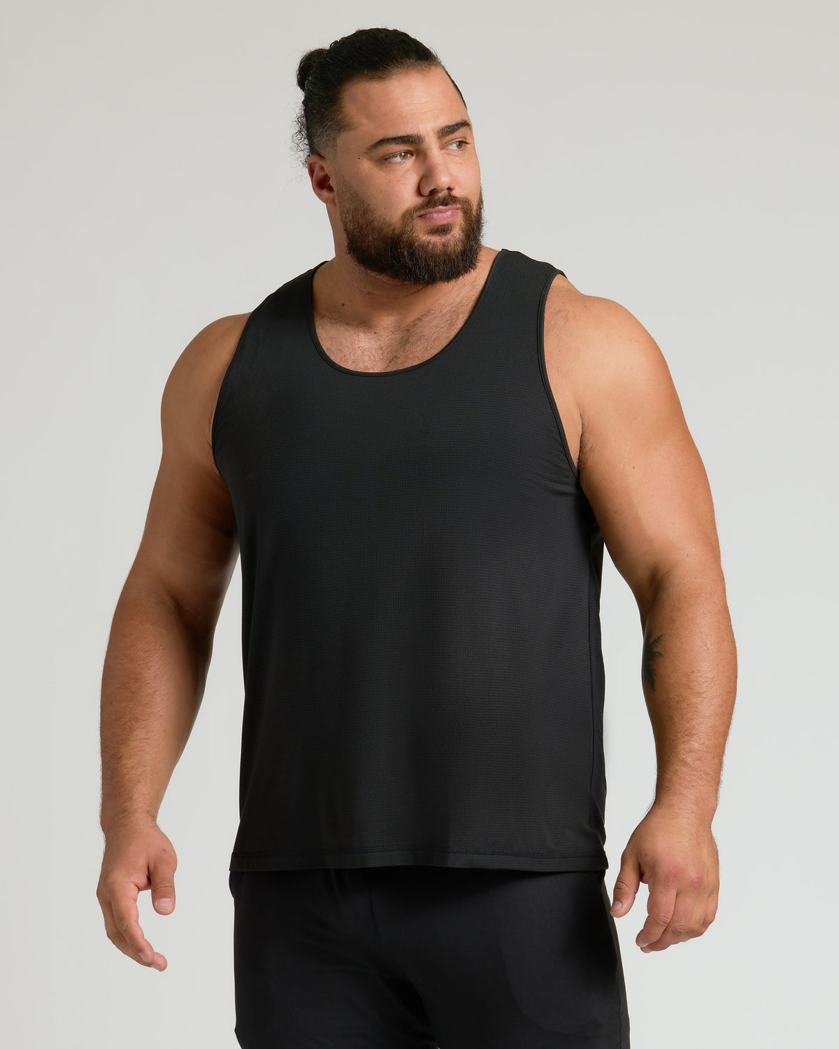 True Classic Black Sleeveless Active Mesh Tank | Cotton Blend | Athletic Cut | Small
