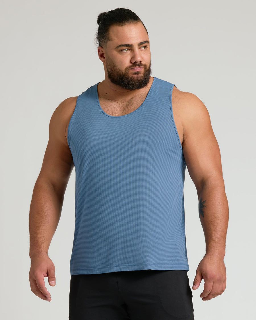 True Classic Multi Fiord Sleeveless Active Mesh Tank | Cotton Blend | Athletic Cut | Small