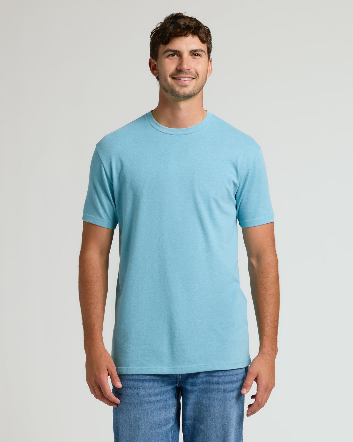 True Classic Multi Heather Voyager Tall Straight Hem Crew Neck T-Shirt | Cotton Blend | Athletic Cut | Small