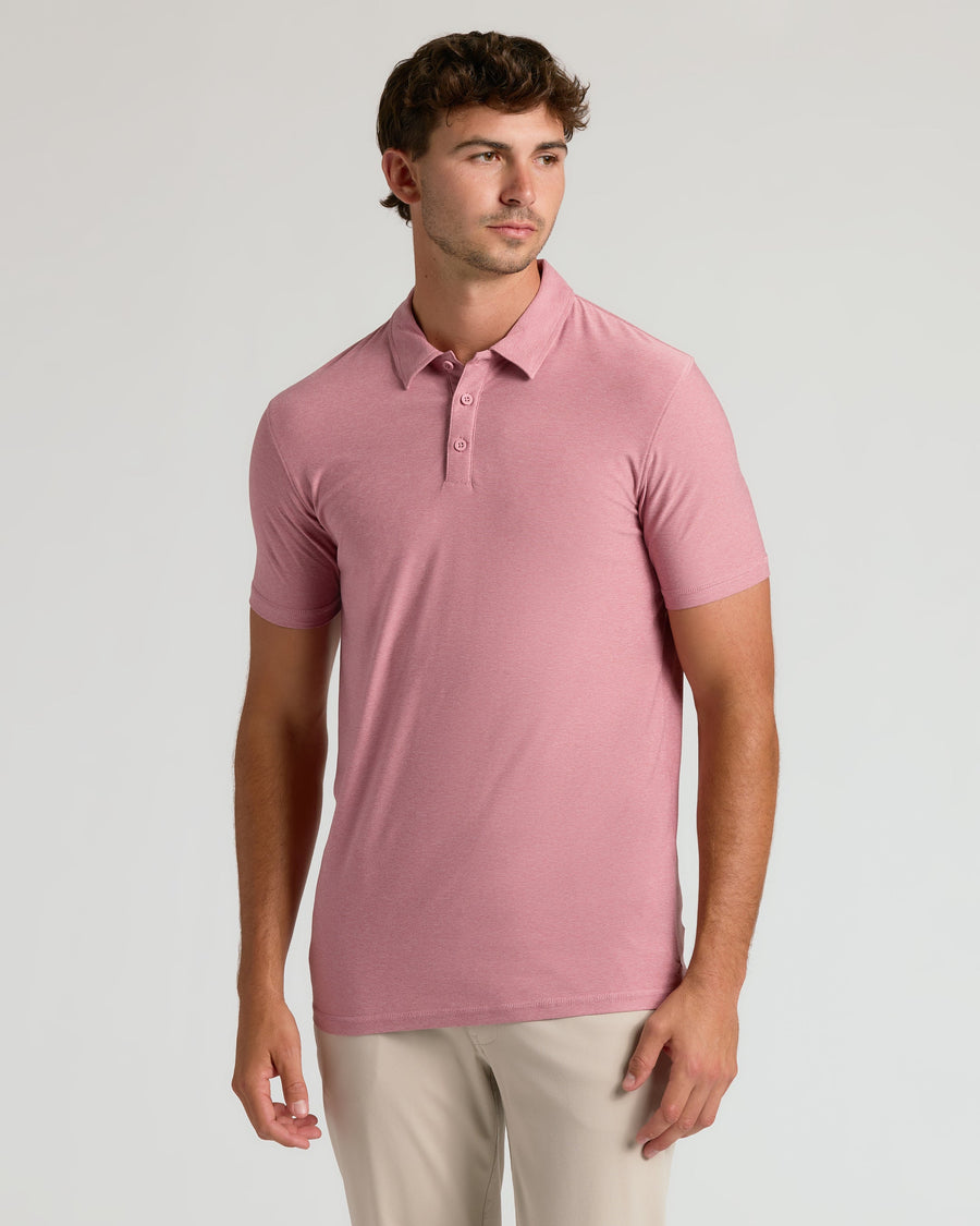 True Classic Multi Quartz Rose Short Sleeve Tall Active Polo Shirt | Small