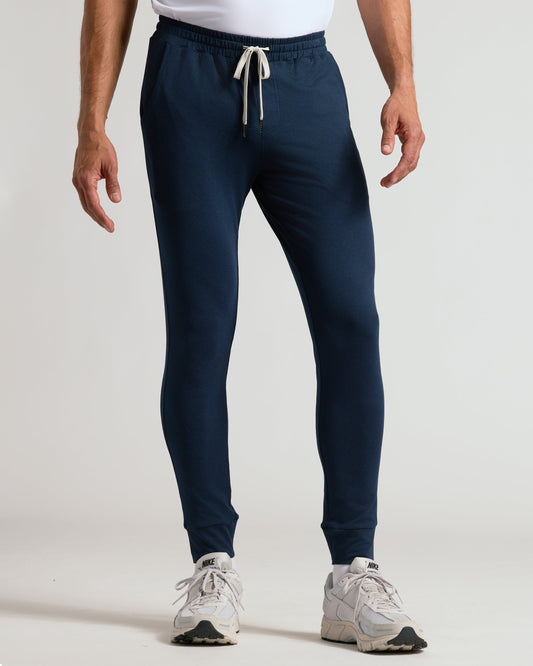True Classic Dark Heather Navy Blue Active Jogger Pants | Cotton Blend | Athletic Cut | Small