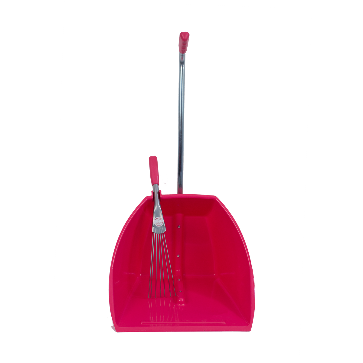 Big Tidee™ with Short Metal Rake | High Capacity Scoop and Rake Cleaning Set - Pink