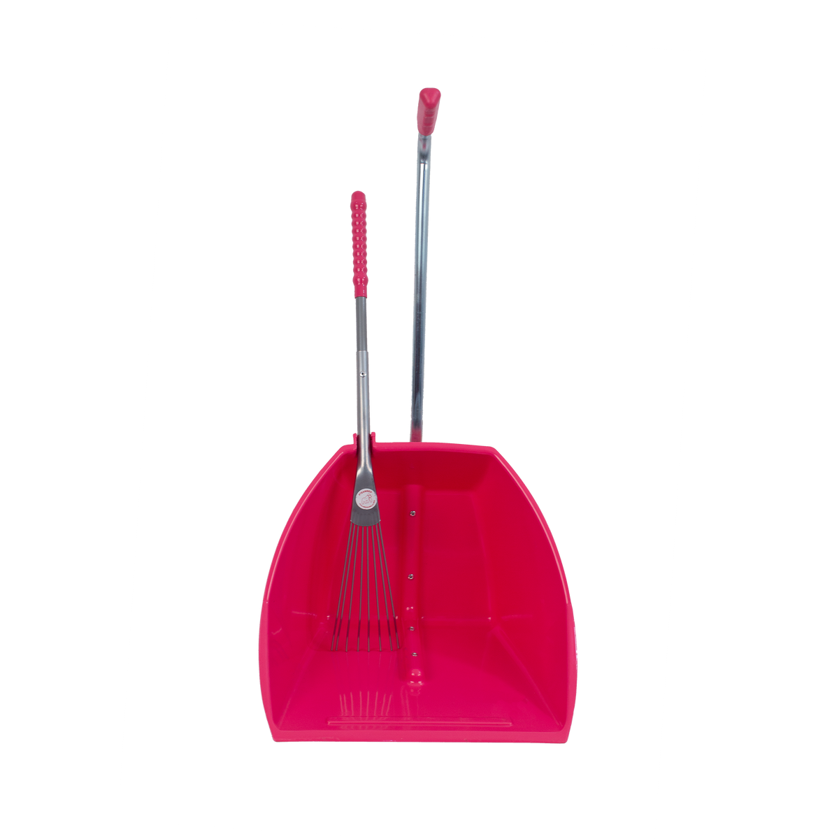 Big Tidee™ with Long Metal Rake | High Capacity Scoop and Rake Cleaning Set - Pink
